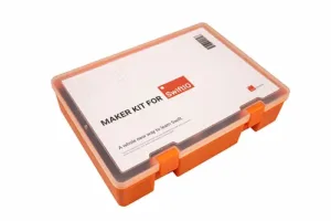 Oranžová krabička Maker Kit for SwiftIO s nápisem na víku