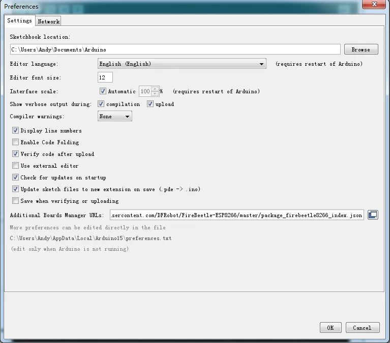Arduino IDE pro budování kompilačního prostředí ESP32