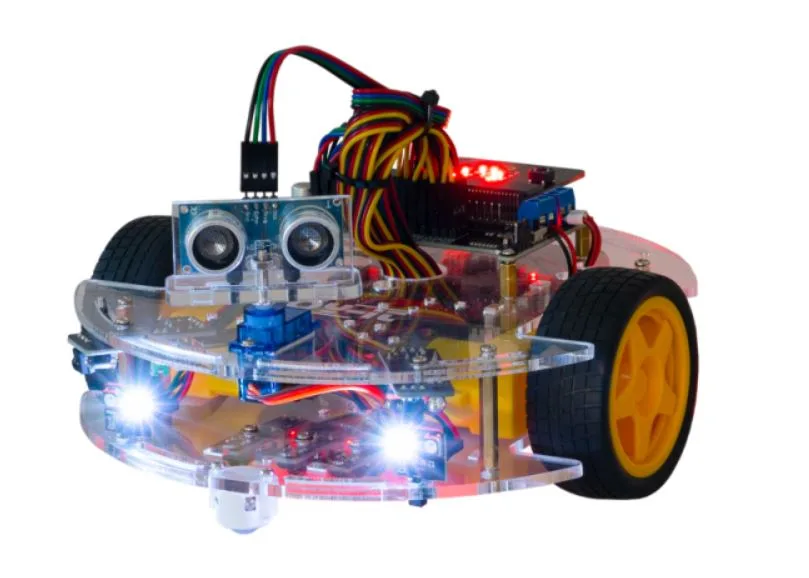 Autonomní robotické autíčko s ultrazvukovým senzorem a řídicí elektronikou
