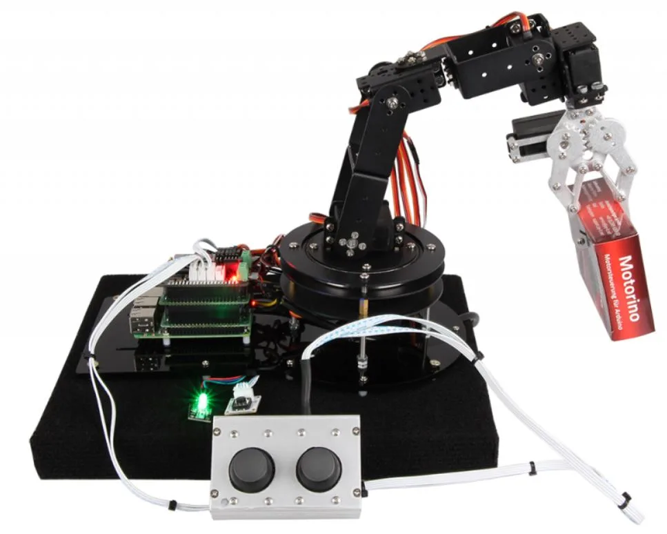 Robotické rameno Joy-iT Grab iT s otočnou základnou a ovládacími kabely