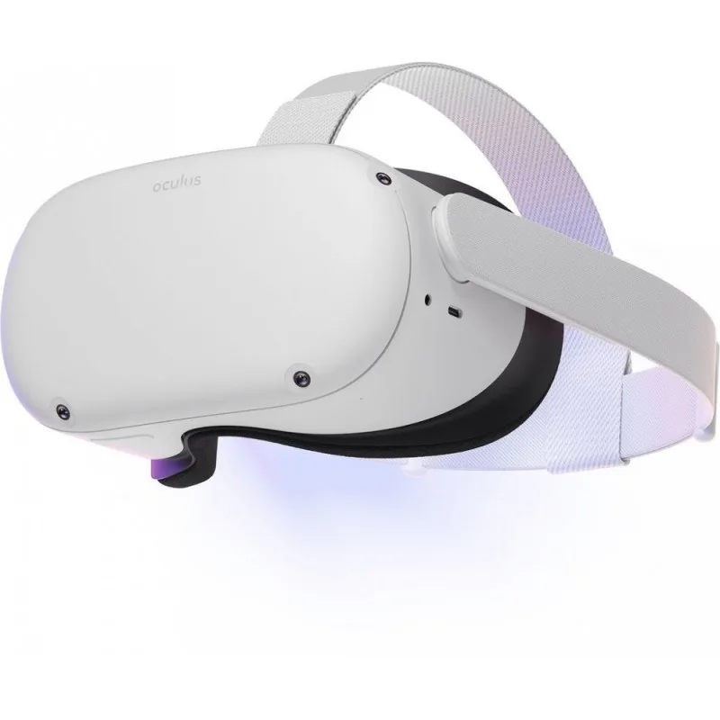 Bílý headset pro virtuální realitu s širokým hlavovým popruhem