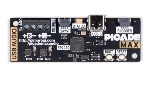 Zvuková karta Pimoroni Picade Max USB Audio s konektorem USB-C a zesilovačem