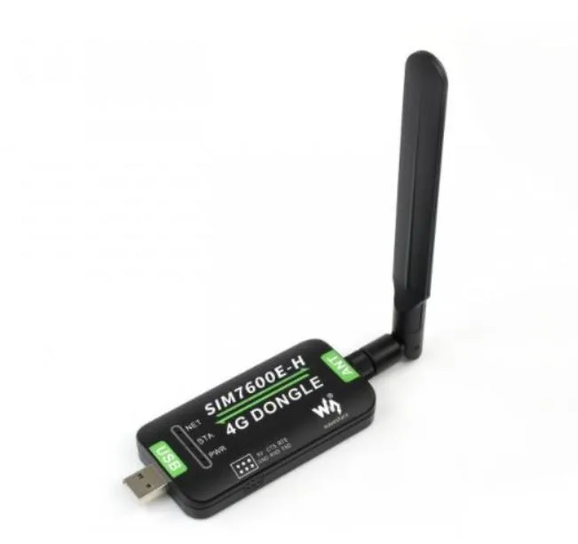 Waveshare SIM7600E-H 4G dongle s anténou pro mobilní připojení a GNSS
