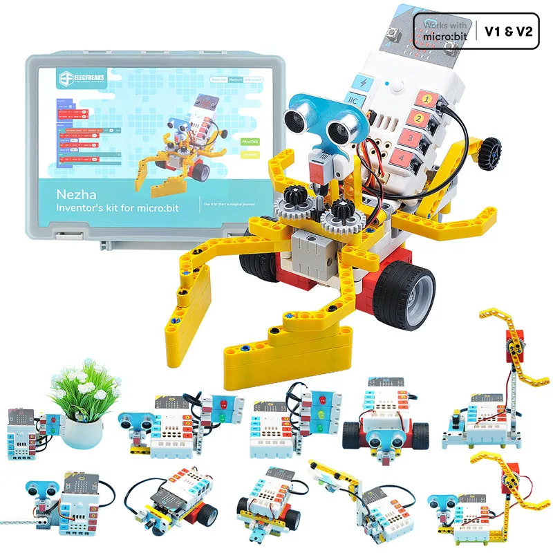 Sada Elecfreaks NEZHA Inventor pro micro:bit s programovatelným robotickým modelem a moduly