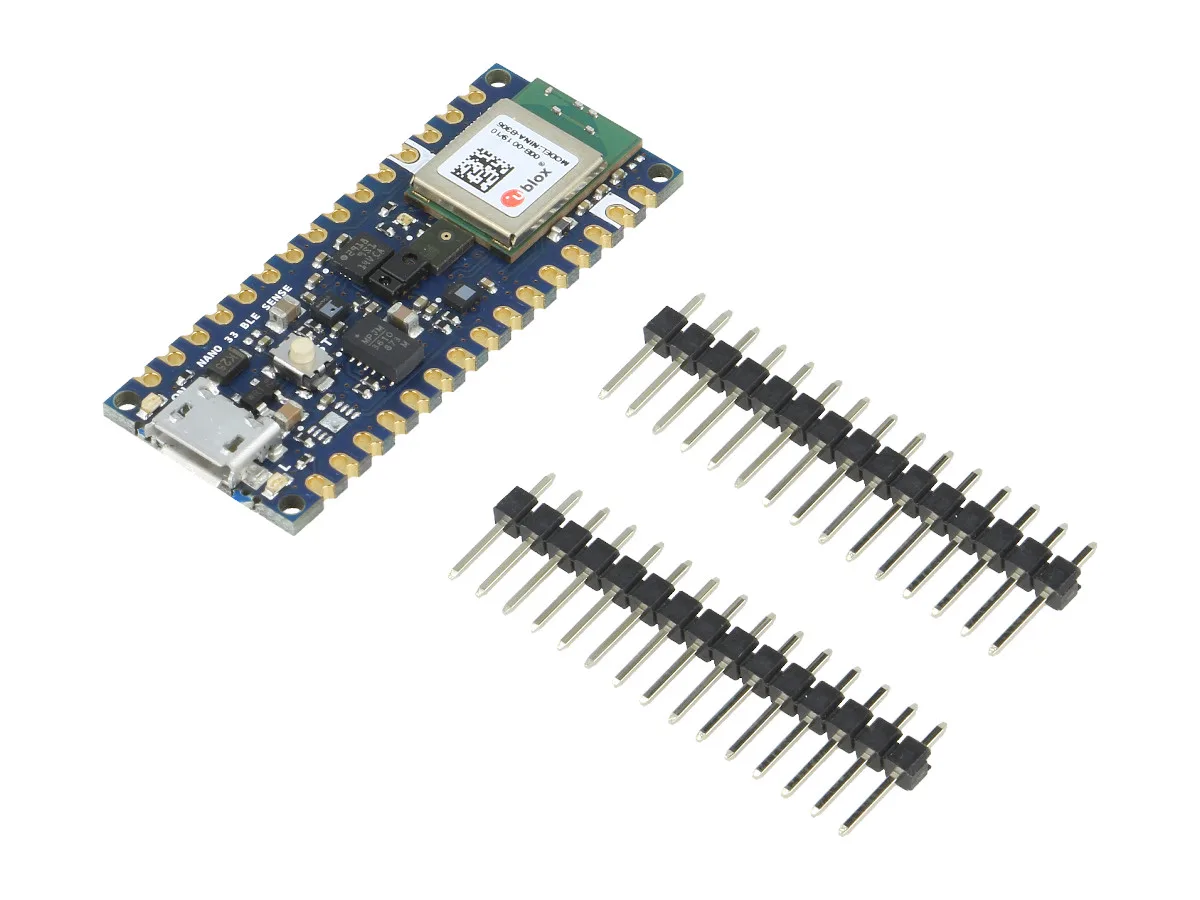 Deska Arduino Nano 33 BLE Sense ABX00031 se dvěma řadami pinových lišt