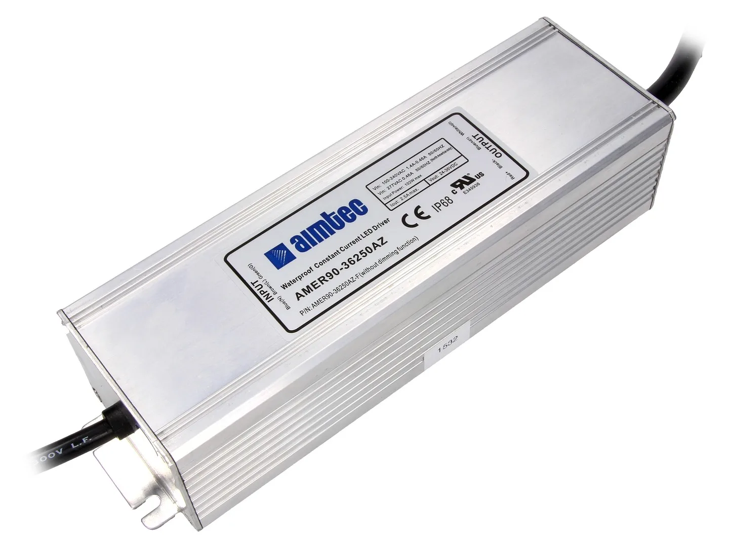 Stříbrný napájecí zdroj Aimtec AMER90-36250AZ pro LED diody