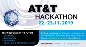 Banner hackathonu AT&T v Brně s termínem 22.–23. listopadu 2019