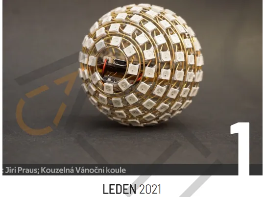 Koule z LED pásků zobrazená v kalendáři Bastlíři 2021