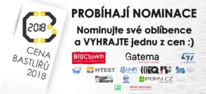 Grafika nominací na Cenu bastlířů 2018 s logy soutěžních projektů