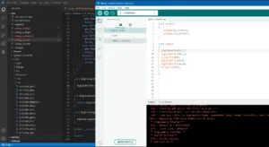 Arduino IDE s otevřeným projektem CH32duino a konzolovým výpisem