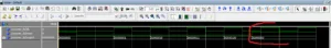 Časový diagram simulace osmibitového čítače ve VHDL