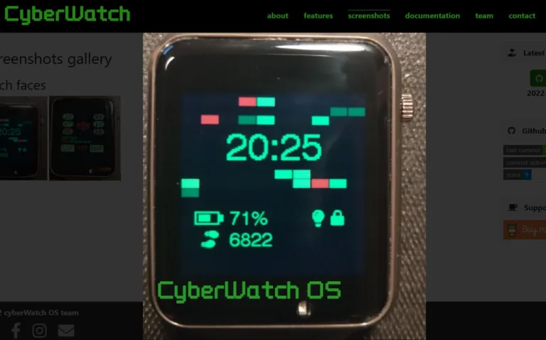 Chytré hodinky LilyGO T-Watch 2020 v3 s rozhraním CyberWatch OS