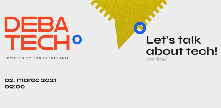 Grafika konference DEBATECH s heslem „Let’s talk about tech!“