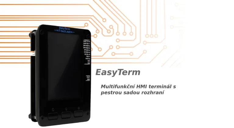 Černé multifunkční zařízení EasyTerm s dotykovým displejem a tlačítky