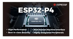 Grafika čipu ESP32-P4 od Espressif Systems s uvedenými vlastnostmi