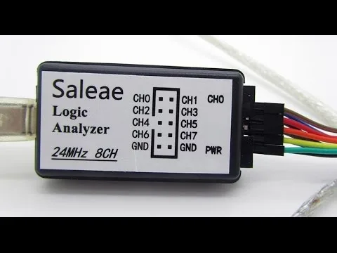 USB logický analyzátor Saleae klon s osmi kanály a připojenými vodiči
