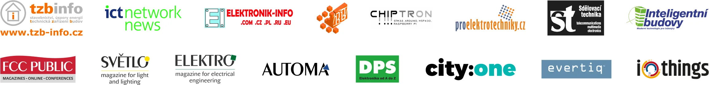 Řada log partnerů a médií podporujících summit IQRF 2017
