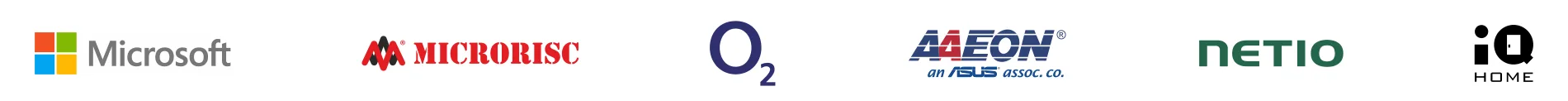Řada log partnerů summitu včetně Microsoftu, Microchipu, O2, AAEON a NETIO