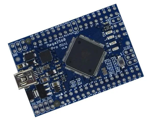 Modrá deska Meduino Mega2560 Pro Mini s mikrokontrolérem ATmega2560