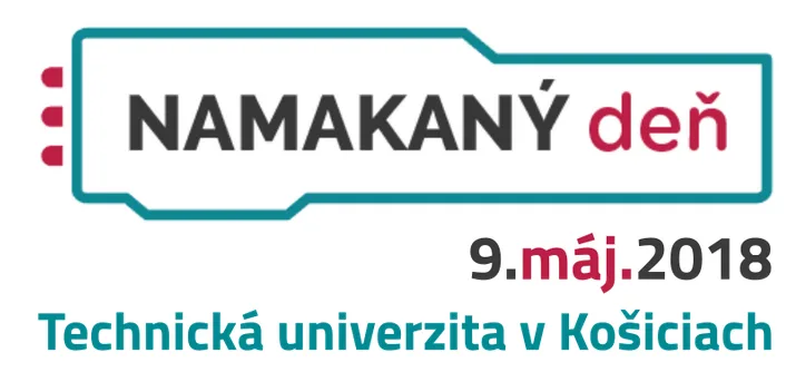 Logo akce Namakaný deň 2018 s textem Technická univerzita v Košiciach