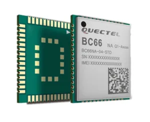 Modul Quectel BC66 pro připojení NB-IoT, zobrazený z obou stran