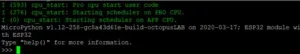 Terminál OctopusLAB zobrazuje spuštění MicroPythonu na modulu ESP32