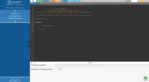 Rozhraní online kompilátoru OnlineGDB s ukázkovým kódem v jazyce C