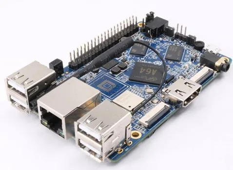 Jednodeskový počítač Orange Pi Win s konektory USB a 40pinovým GPIO headerem