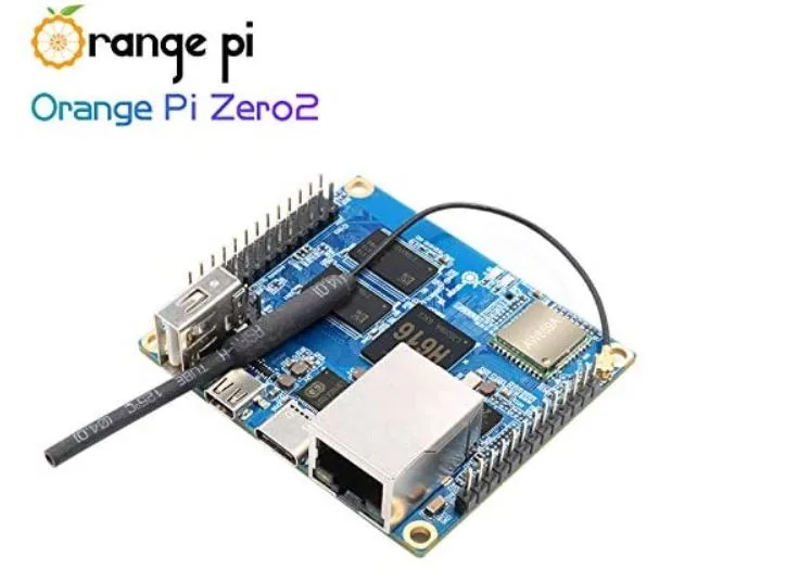 Jednodeskový počítač Orange Pi Zero 2 s konektory a připájenými piny