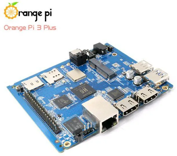 Grafické zobrazení jednodeskového počítače Orange Pi 3 Plus