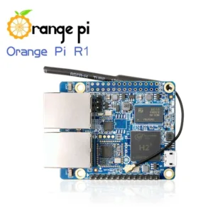 Horní strana desky Orange Pi R1 se dvěma ethernetovými konektory