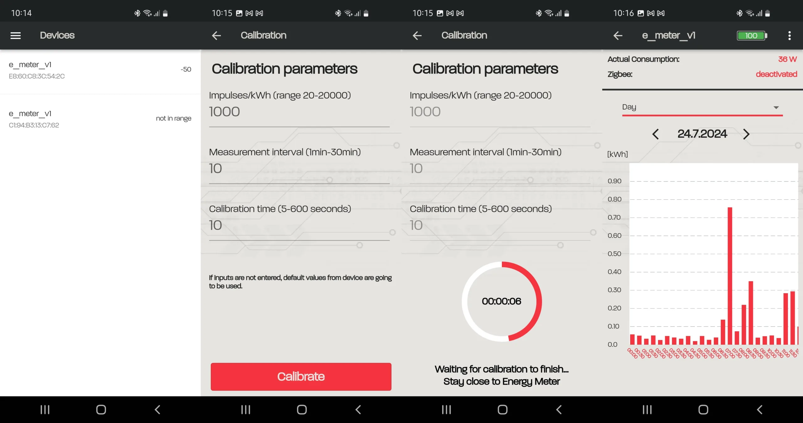 Energy meter Android aplikace