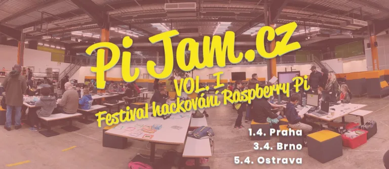 Grafická upoutávka na festival Pi Jam o hackování Raspberry Pi