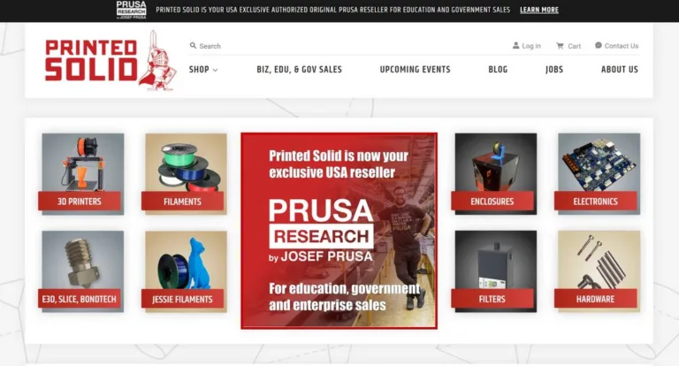 Web Printed Solid oznamuje, že Prusa Research je výhradním prodejcem v USA