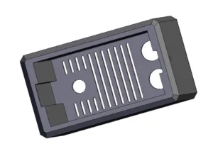 3D model krabičky pro regulovatelný zdroj RK6006 s větracími otvory