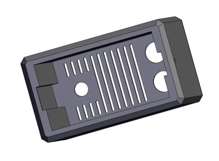 3D model krabičky pro regulovatelný zdroj RK6006 s větracími otvory