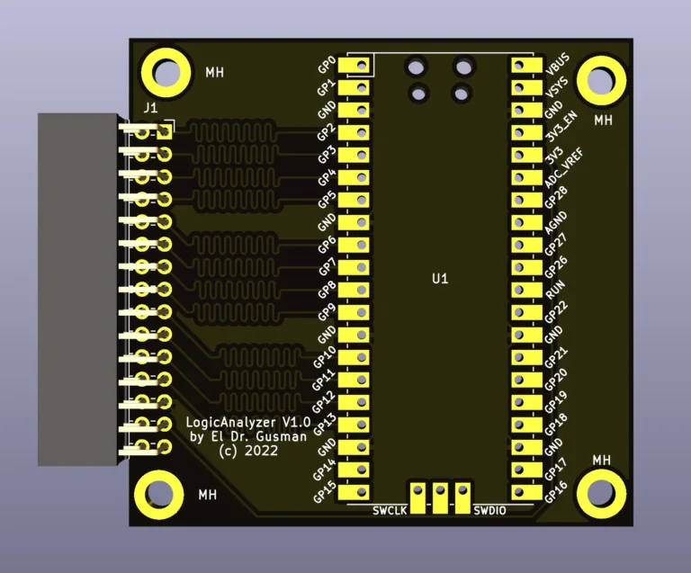 Návrh desky logického analyzátoru s řadou vstupních kanálů GPIO