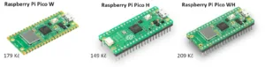 Srovnání desek Raspberry Pi Pico W, Raspberry Pi Pico H a Raspberry Pi Pico WH