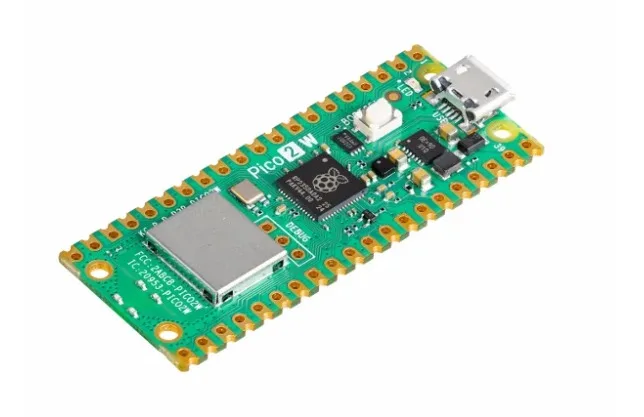 Vývojová deska Raspberry Pi Pico 2 W s konektorem USB a bezdrátovým modulem