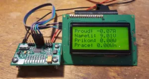 Měřič proudu s Hallovým čidlem a ATmega328P zobrazuje hodnoty na LCD