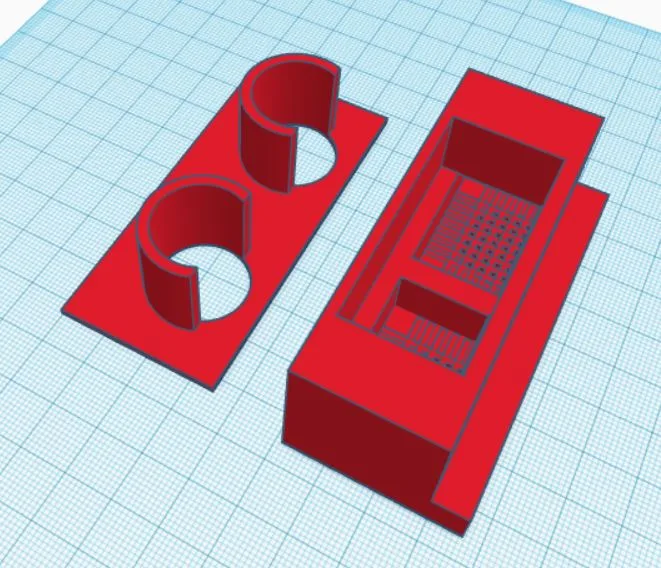 3D model propojovacího dílu a krabičky pro čidlo SEN5x