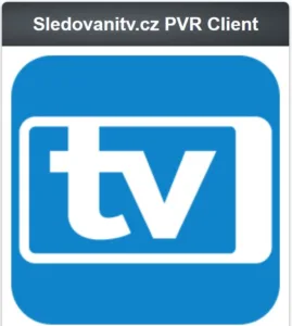 Logo doplňku sledovanitv.cz PVR Client s bílým symbolem TV na modrém pozadí