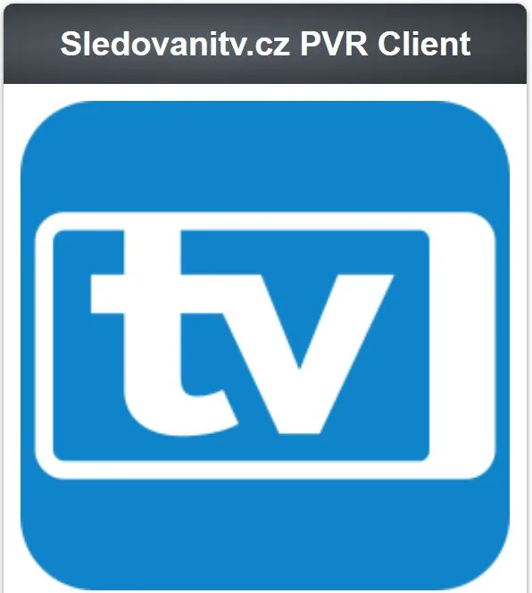 Logo doplňku sledovanitv.cz PVR Client s bílým symbolem TV na modrém pozadí