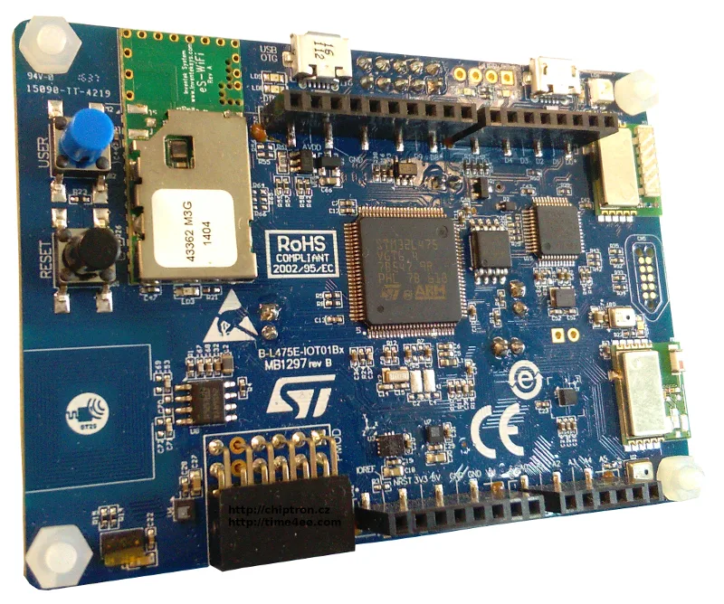 Vývojová deska STM32L4 B-L475E-IOT01A se senzory, konektory Arduino a ST-LINK