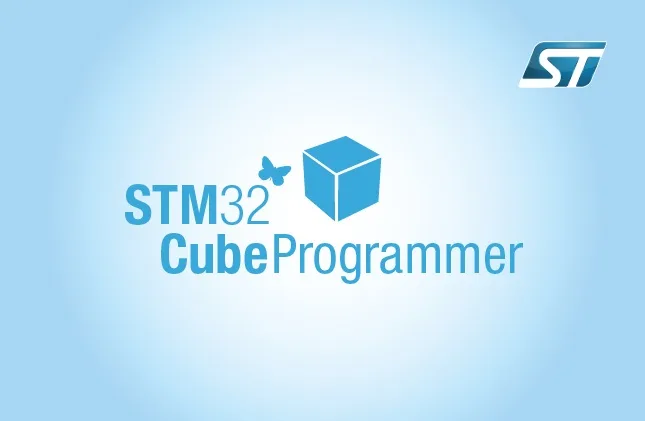 Úvodní obrazovka STM32CubeProgrammer s logem nástroje ST