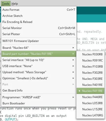 STM32duino — vývěběr STM32F411