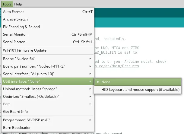 STM32duino — nastavení USB interface