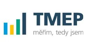 Nové logo služby TMEP s barevným sloupcovým grafem a sloganem „měřím, tedy jsem“