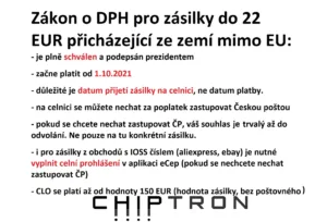 Grafika shrnuje nová pravidla DPH pro zásilky ze zemí mimo EU