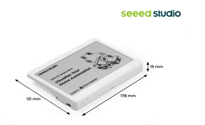 Rozměry ePaper displeje Seeed Studio XIAO 7,5 palce